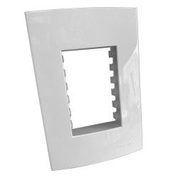 Placas + Suportes 4×2” 3 postos horizontais Branco Linha Sleek Margirius